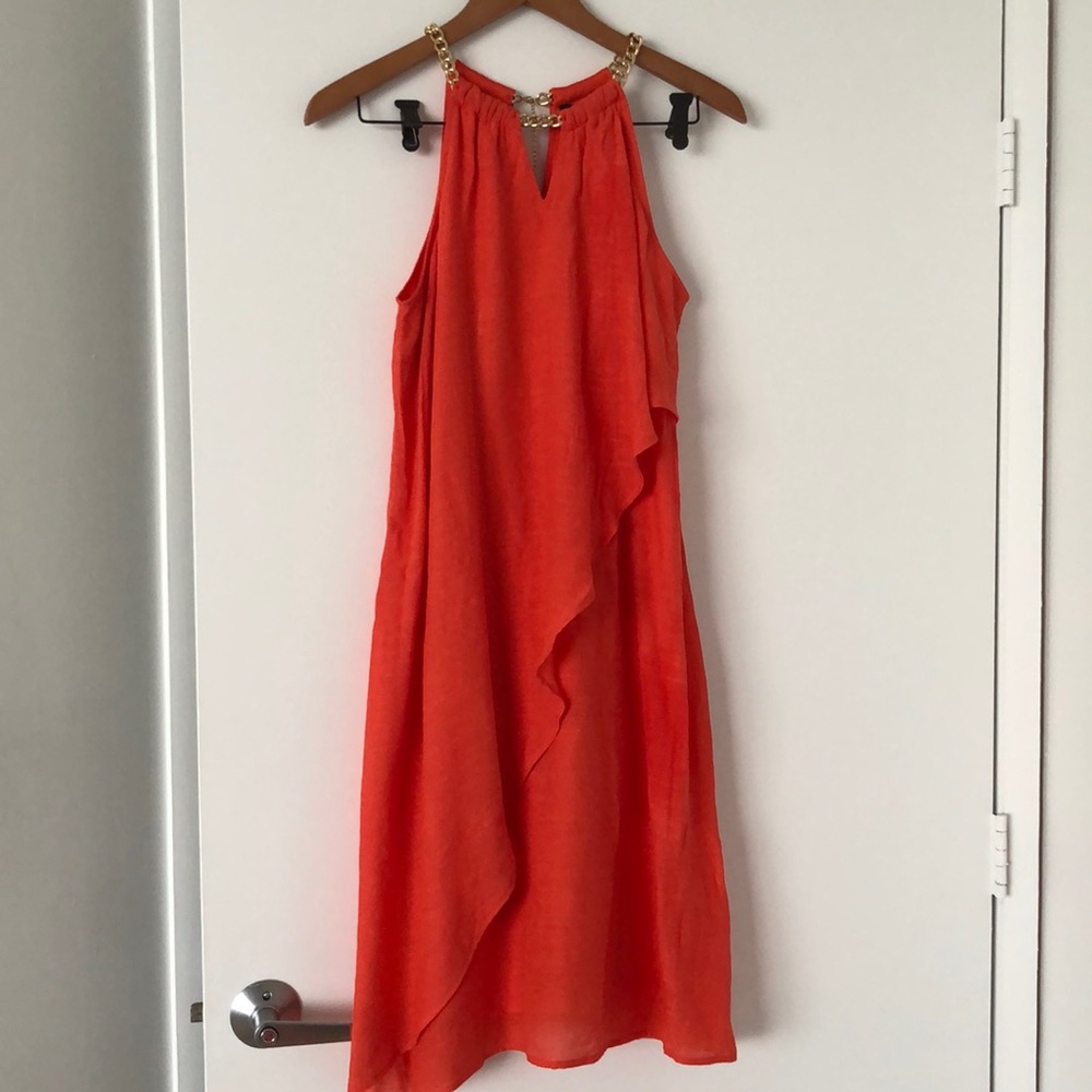 Thalia orange chain dress
